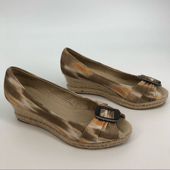 NATURALIZER Peep Toe Espadrille Wedge Multicolor‎ - Picture 1 of 8